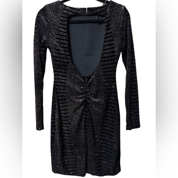 City Vibe Black Ribbed Mock Neck Long Sleeve Dress - Picture 6 of 6